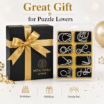 Puzzle Lock 8-Piece Set A of Brain Teaser Metal Puzzles with Blister Pack