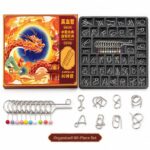Nine Linked Rings （China Ring） 80-Piece Gift Set of Nine Linked Rings Brain Teaser Puzzles