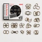 Puzzle Lock 16-in-1 Brain Teaser Metal Puzzles (Black Box Version)