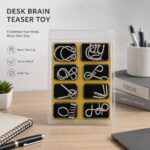 Puzzle Lock 8-Piece Set A of Brain Teaser Metal Puzzles with Blister Pack