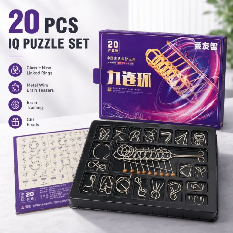 Nine Linked Rings （China Ring） 20-piece Gift Set of Chinese Ring Puzzle Brain Teasers