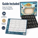 Puzzle Lock 24-Piece Metal Brain Teaser Puzzle Set Gift Box