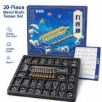 Nine Linked Rings （China Ring） 30-piece Gift Box of Chinese Ring Puzzle Brain Teaser Metal Disentanglement Puzzles