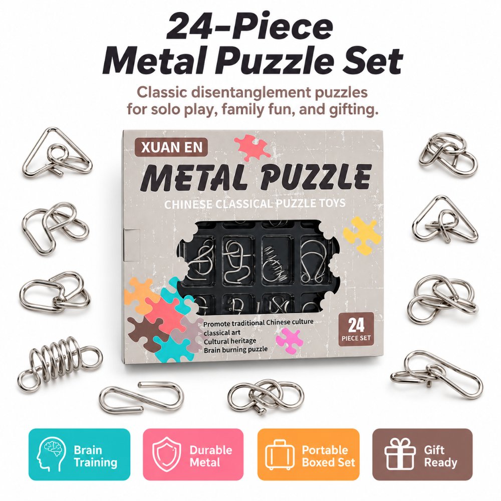 Puzzle Lock Metal Unlock Puzzle 24-in-1 Set