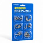 Puzzle Lock 6-Piece Intelligence Disentanglement Puzzle Blister Card Set (Blue Version)