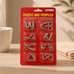 Puzzle Lock 8-piece Red Set of Intellectual Disentangling Puzzle Cards
