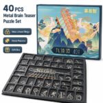 Nine Linked Rings （China Ring） 40-Piece Chinese Ring Puzzle Brain Teaser Set Gift Box