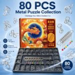 Nine Linked Rings （China Ring） 80-Piece Gift Set of Nine Linked Rings Brain Teaser Puzzles