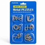 Puzzle Lock 6-Piece Intelligence Disentanglement Puzzle Blister Card Set (Blue Version)
