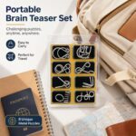 Puzzle Lock 8-Piece Set A of Brain Teaser Metal Puzzles with Blister Pack