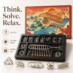 Nine Linked Rings （China Ring） 18-piece Gift Box Set of Chinese Ring Puzzle Brain Teasers