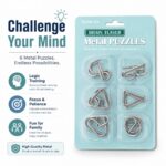 Puzzle Lock 6-Piece Intelligence Unlock Puzzle Card Set (Green Version)