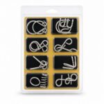 Puzzle Lock 8-Piece Set A of Brain Teaser Metal Puzzles with Blister Pack