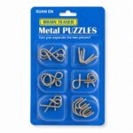 Puzzle Lock 6-Piece Intelligence Disentanglement Puzzle Blister Card Set (Blue Version)