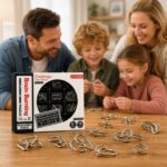 Puzzle Lock 16-in-1 Brain Teaser Metal Puzzles (Black Box Version)