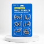 Puzzle Lock 6-Piece Intelligence Disentanglement Puzzle Blister Card Set (Blue Version)