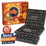 Nine Linked Rings （China Ring） 80-Piece Gift Set of Nine Linked Rings Brain Teaser Puzzles