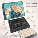 Nine Linked Rings （China Ring） 40-Piece Chinese Ring Puzzle Brain Teaser Set Gift Box