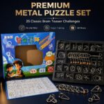 Nine Linked Rings （China Ring） 25-Piece Brain Teaser Metal Puzzle Set Gift Box