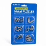 Puzzle Lock 6-Piece Intelligence Disentanglement Puzzle Blister Card Set (Blue Version)