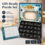Puzzle Lock 24-Piece Metal Brain Teaser Puzzle Set Gift Box