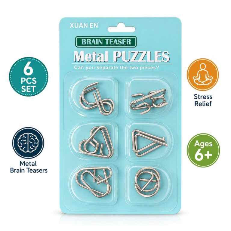 Puzzle Lock 6-Piece Intelligence Unlock Puzzle Card Set (Green Version)