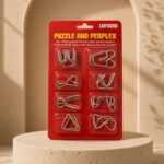 Puzzle Lock 8-piece Red Set of Intellectual Disentangling Puzzle Cards