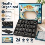 Puzzle Lock 24-Piece Metal Brain Teaser Puzzle Set Gift Box