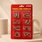 Puzzle Lock 8-piece Red Set of Intellectual Disentangling Puzzle Cards