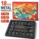 Nine Linked Rings （China Ring） 18-piece Gift Box Set of Chinese Ring Puzzle Brain Teasers