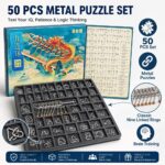 Nine Linked Rings （China Ring） 50-Piece Gift Set of Chinese Ring Puzzle Brain Teasers