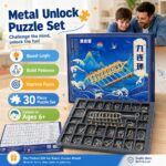 Nine Linked Rings （China Ring） 30-piece Gift Box of Chinese Ring Puzzle Brain Teaser Metal Disentanglement Puzzles