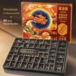 Nine Linked Rings （China Ring） 80-Piece Gift Set of Nine Linked Rings Brain Teaser Puzzles