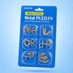 Puzzle Lock 6-Piece Intelligence Disentanglement Puzzle Blister Card Set (Blue Version)