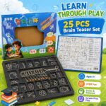 Nine Linked Rings （China Ring） 25-Piece Brain Teaser Metal Puzzle Set Gift Box