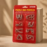 Puzzle Lock 8-piece Red Set of Intellectual Disentangling Puzzle Cards