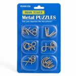 Puzzle Lock 6-Piece Intelligence Disentanglement Puzzle Blister Card Set (Blue Version)