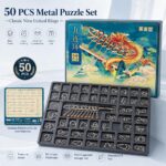 Nine Linked Rings （China Ring） 50-Piece Gift Set of Chinese Ring Puzzle Brain Teasers
