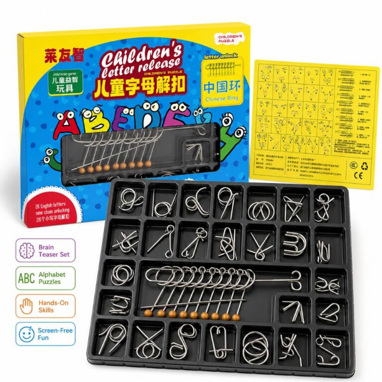 Nine Linked Rings （China Ring） 27-Piece Gift Box of Chinese Ring Puzzles & Letter Buckles
