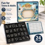 Puzzle Lock 24-Piece Metal Brain Teaser Puzzle Set Gift Box