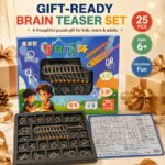 Nine Linked Rings （China Ring） 25-Piece Brain Teaser Metal Puzzle Set Gift Box