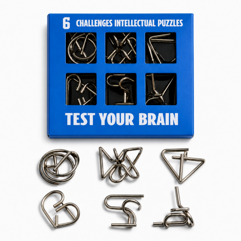 Puzzle Lock Blue 6-in-1 Intelligence Puzzle Buckles