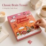 Puzzle Lock 24-Piece Christmas Mystery Box of Intellectual Unlocking Puzzles (Pink Version)
