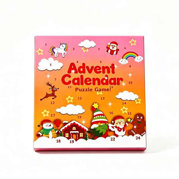 Puzzle Lock 24-Piece Christmas Mystery Box of Intellectual Unlocking Puzzles (Pink Version)